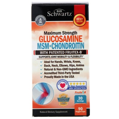  BioSchwartz Maximum Strength Glucosamine MSM+Chondroitin 90 